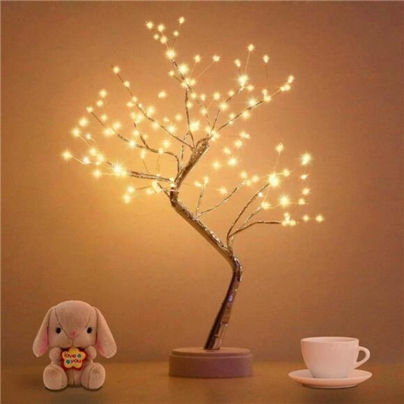 LED Tabletop Bonsai Tree Light, Aesthetic Tree Lamps for Living Room, - Picture 8 of 14
